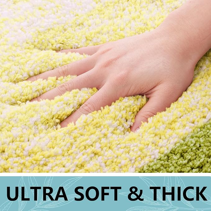 Arotive Microfiber Bathroom Rugs, Shaggy Soft and Absorbent Bath Rug, Thick Plush Machine Washable Dry Bath Mats for Bathroom, Tub and Shower, 24x16, Olive Green, Rectangular