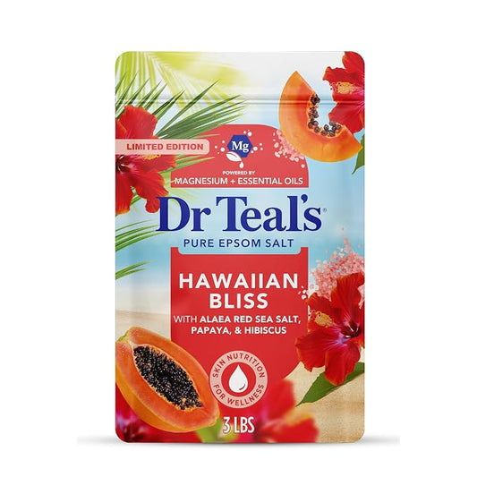 Dr Teal's Epsom Salt Magnesium Soak, Limited Edition Hawaiian Bliss, 3 lbs