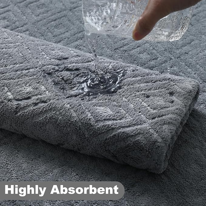 Smuge 2 Pack Hand Towels Set - 16" x 31" Highly Absorbent Quick Dry 100% Microfiber,Ultra Soft Hand Face Towel Set for Bathroom, Gym, Shower, Hotel(Dark Gray)