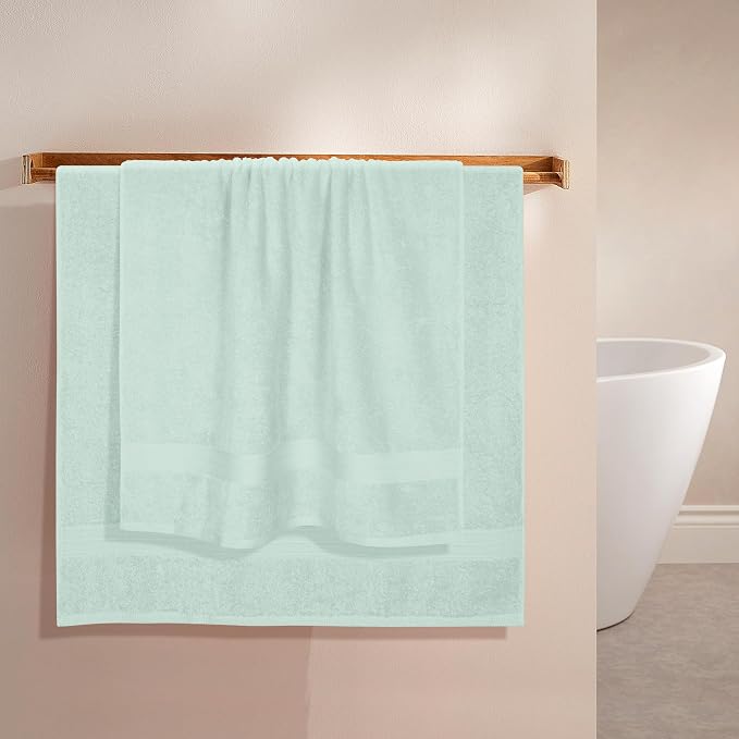 BOUTIQUO Cotton 2 Pack Oversized Bath Towel Set, Large Bath Towels 27x54, Ultra Soft, Absorbent, Compact, Quick Drying and Lightweight, Eco-Friendly and 100% Recyclable Towel Set - Sea Green