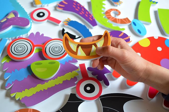 Buddy & Barney Silly Monsters Bath Stickers, Monster Foam Stickers Bath Toy for Children 3+, Pack of 30 Reusable Stickers, Bathtub, Tub, Shower, Boys, Girls, Kids