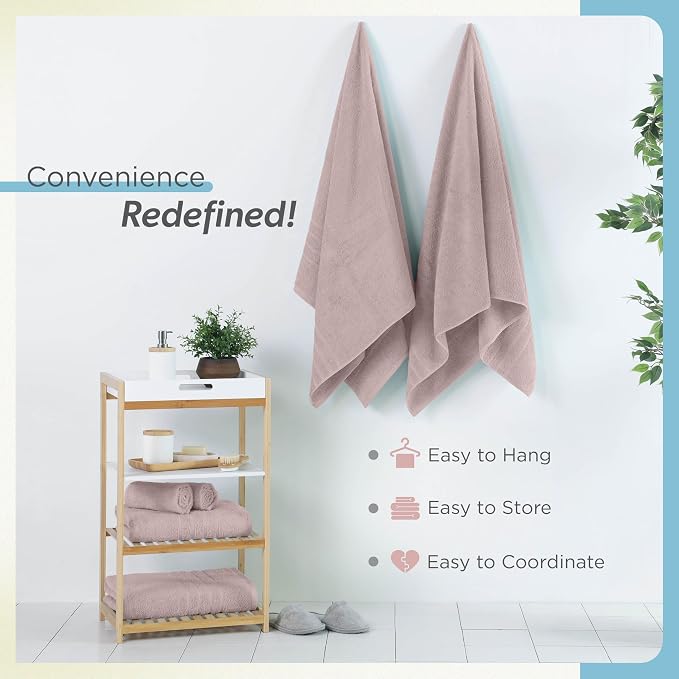 Martex 2-Pack Ultimate Performance Bath Sheet Set, Crystal Pink, 33" x 65" | 100% Cotton, Extra Large Bath Towels, Super Absorbent, Low-Linting, Supersoft