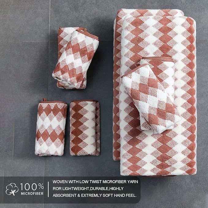 Bath Towel Set 4 Pack-35x70 Towel,Extra Large Bath Sheet Ultra Soft Bathroom Towel Set Microfibers Bath Towel,Highly Absorbent Quick Dry Oversized Towels Spa Hotel Luxury Shower Towels,Brown