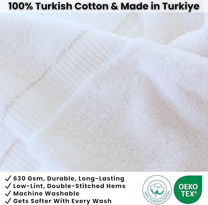 SALBAKOS 2-Piece 100% Turkish Cotton Extra Large Bath Towel 35x70 inch | Premium Hotel Quality Bath Sheet Towels | Thick, Soft, Absorbent, Oversized Bath & Beach Towels (White, 2 Bath Sheets)
