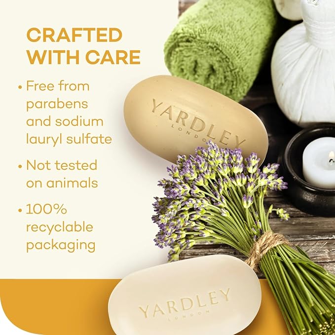 Yardley London Moisturizing Bar Oatmeal & Almond with Natural Oats 4.0 oz (Pack of 6)