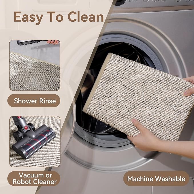 Non Slip Bathroom Rugs Washable, Rubber Backing Bath Mat, Absorbent Quick Dry Floor Mats for Bathroom, Outside Shower and Sink, Thin Bath Rugs Fits Under Door, 20”x31”, Brown