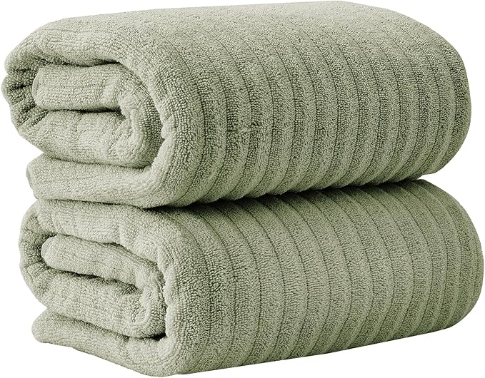 Great Bay Home 2 Pack Bath Sheet Set - 100% Cotton Towel Set - Absorbent & Quick-Dry Towels for Bathroom (Eucalyptus)