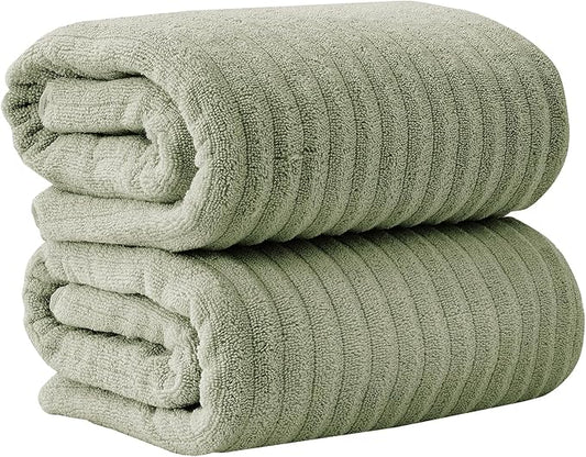 Great Bay Home 2 Pack Bath Sheet Set - 100% Cotton Towel Set - Absorbent & Quick-Dry Towels for Bathroom (Eucalyptus)