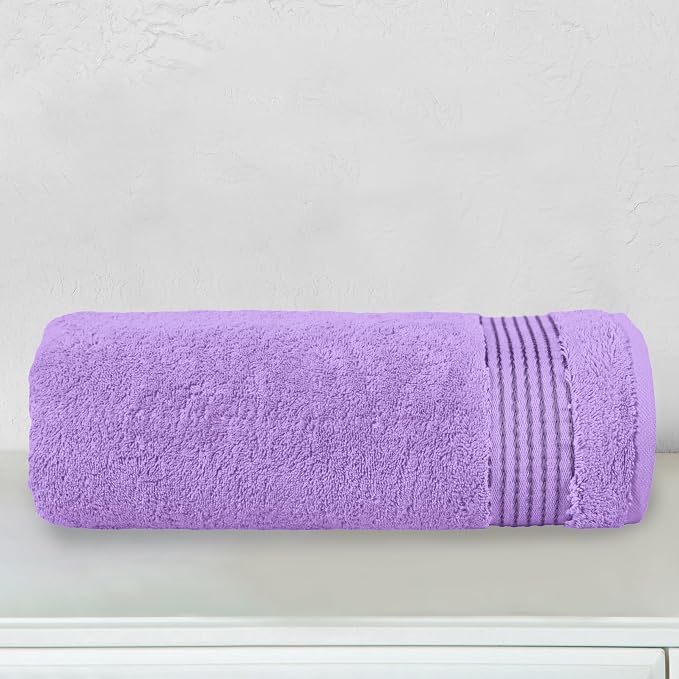 Elegant Comfort Premium Turkish Cotton 1 Piece Jumbo Bath Towel - 35 x 70 inch, Luxurious Hotel Spa Quality 100% Turkish Cotton Large Bath Towel - Highly Absorbent - Soft Bathroom Towel, Lilac