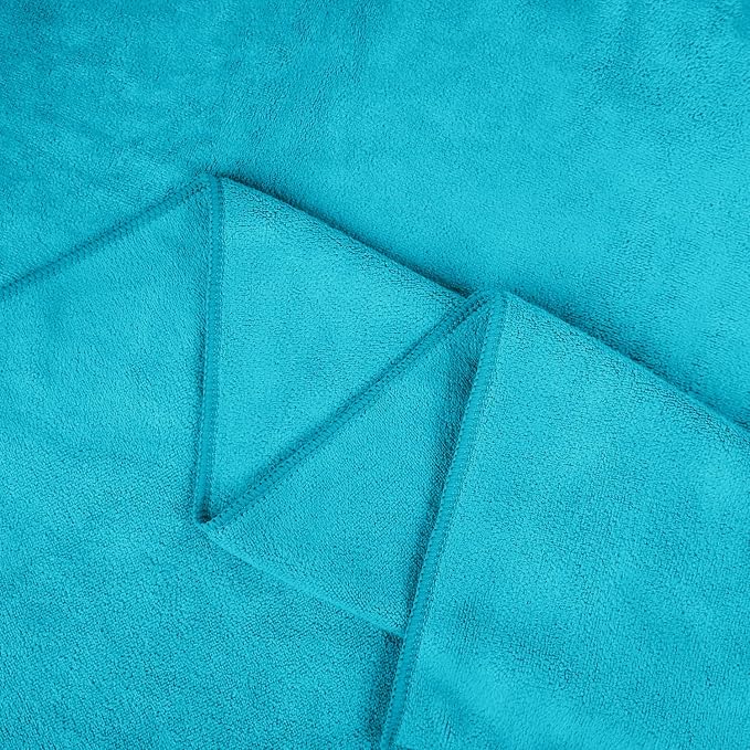 JML Large Microfiber Bath Towels Set of 6, 30" x 60", Oversized, Soft, Super Absortbent, Fast Drying Bathroom Towel for Sauna, Salon, Sport, Fitness, Yoga, Teal
