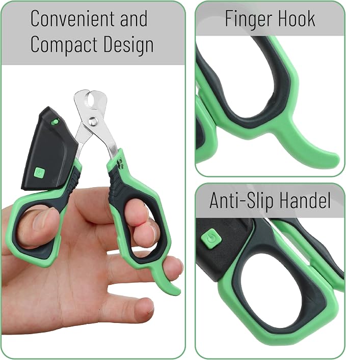 Mr. Pen- Cat Nail Clipper with Adjustable LED Light, Green Cat Nail Trimmer | Cat Claw Clippers, Cat Clippers for Nails, Pet Nail Clippers, Kitten Nail Clipper, Small Dog Nail Clipper Cat Claw Trimmer