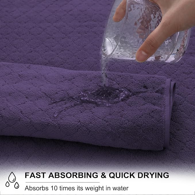 Extra Large Bath Towels Set 35x70 Inches - Luxury 600 GSM Oversized Bath Sheet Towel,Ultra Soft Microfiber - Quick Dry,Highly Absorbent Shower Towels Spa Hotel Bathroom Towel Set (4-Pack,Dark Purple)