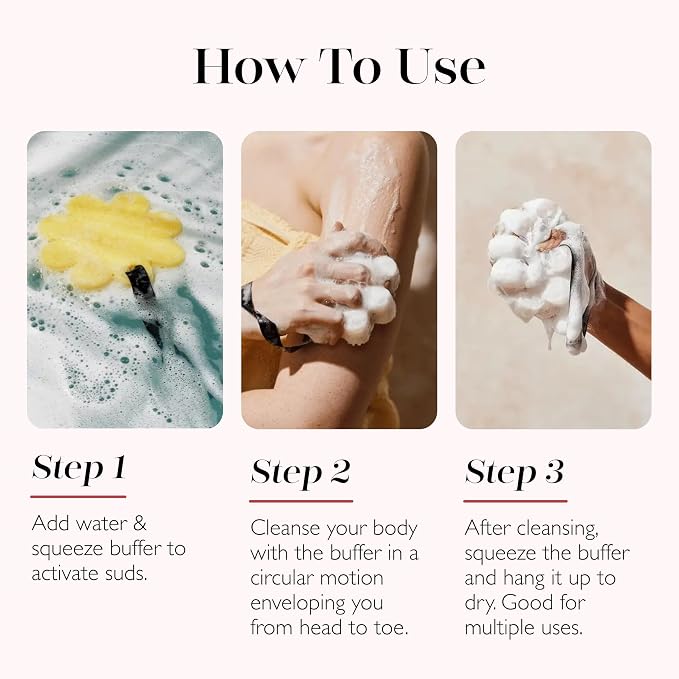 Spongellé Grapefruit Cassis Wild Flower Bath Sponge with Box for Mothers Day Gift | Built-in Body Wash & Body Scrubber, Shower Loofah Sponge for Women | 14+ uses