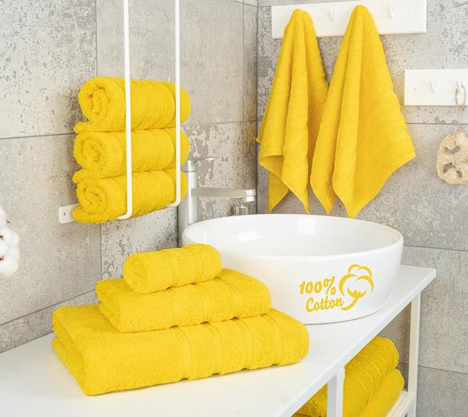 American Soft Linen 100% Cotton Luxury Turkish Towels, 6 Piece Towel Set | Soft Absorbent Quick Dry OEKO Tex Standard 100 Certificated Durable Machine Washable Breathable Premium Hotel Quality
