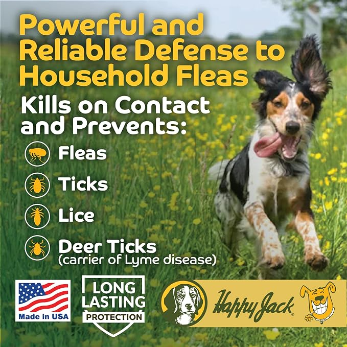 Happy Jack Flea and Tick Powder for Dogs & Puppies, Odorless, 5 oz | Flea Treatment & Control, Kills Pests, Ticks & Lice, Non-Staining, Dust on Sleeping Quarters & Dogs