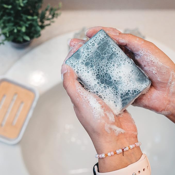 Keika Charcoal Christmas Soap – Santa’s Naughty Bar, Lump of Coal Holiday Gift Idea Stocking Stuffer for Men Women Teens, Natural Black Soap for Eczema, Psoriasis, Oily Skin, 5 oz.