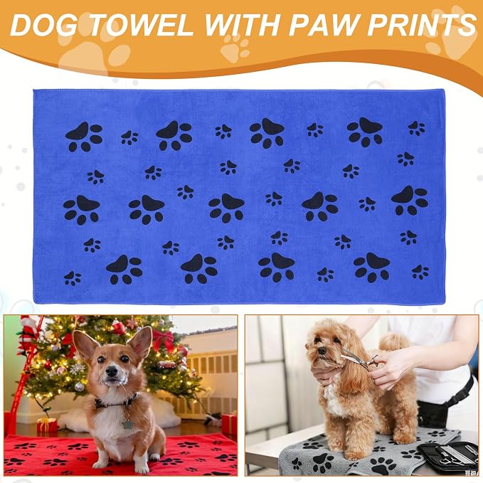 Microfiber Dog Towels for Drying Dogs, 40 x 20 in Super Absorbent Soft Pet Grooming Towel Perfect Dog Shower & Bath Supplies (Gray, 2 Pcs), Intended for Large/Medium/Small Dogs