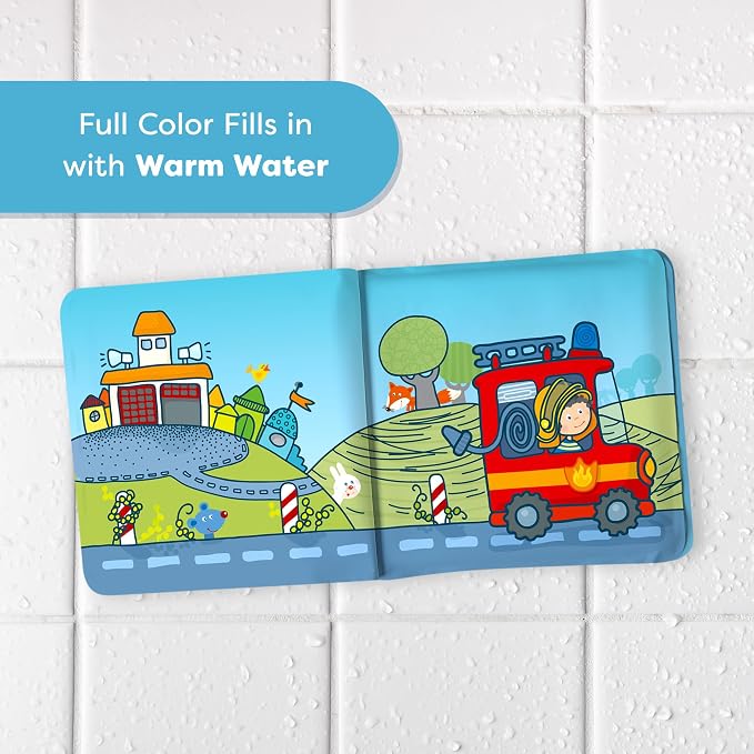 HABA Magic Bath Book Fire Brigade - Wet the Pages to Reveal Colorful Backgrounds in Tub or Pool