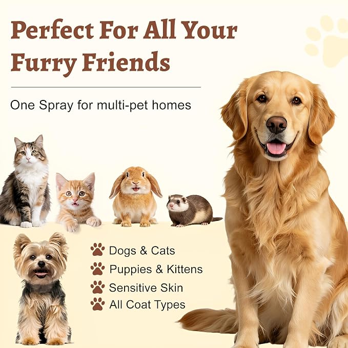 Dog Perfume & Cologne Spray – Long-Lasting Vanilla Coconut Scent, Alcohol-Free Deodorizing Spray, Gentle Grooming Mist, Fur Condition & Coat Fresh, Non-sticky, Dogs & Cats, 4.06 fl.oz