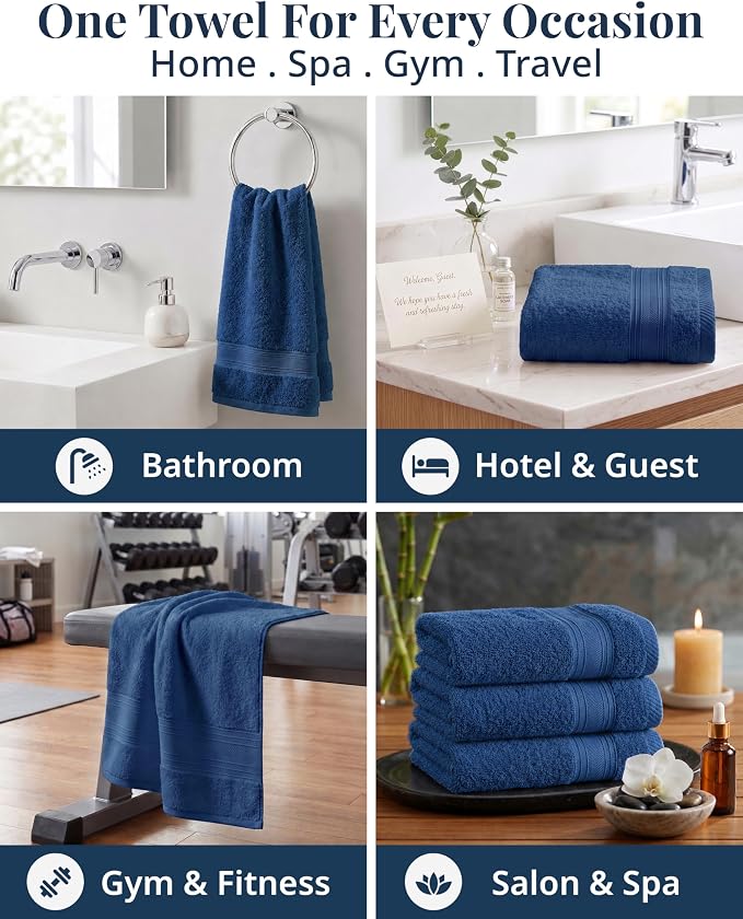 LANE LINEN Hand Towels for Bathroom Set, 6 Piece 100% Cotton Super Absorbent Bathroom Hand Towels Set, Ultra Soft Large Hand Towels, Premium Cotton Hotel Quality Towels - Multi Color