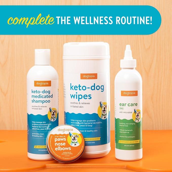 Dogtopia Keto-Dog Medicated 12oz Shampoo for Dogs and Pets – Hint of Mint Scent | Therapeutic Medicated Shampoo with Moisturizing Colloidal Oatmeal | Soothes and Relieves Irritated Skin