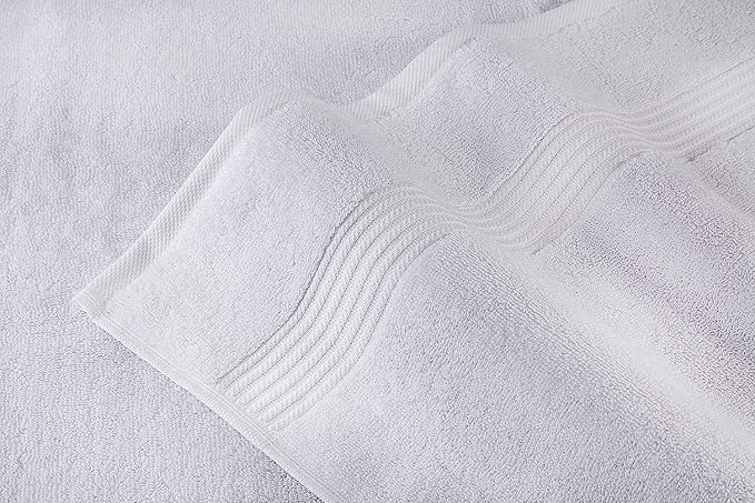 American Bath Towels 100% Cotton 6 Piece Turkish Towel Set, Ultra Soft Absorbent Bathroom Towels, 2 Bath Towel 2 Hand Towels 2 Washcloths, White