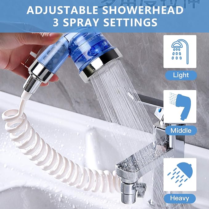 Sink Faucet Hose Sprayer Akamino Hair Washing Hand Shower Spray Faucet Attachment with Hose for Indoor Outdoor Kitchen Bathroom Tool Rinser