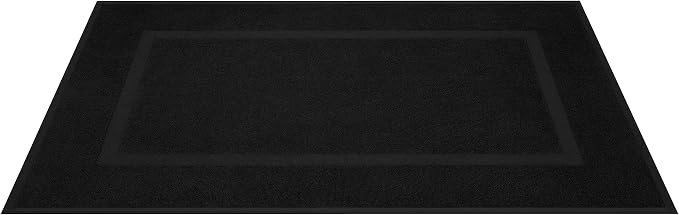 Cotton Paradise 100% Cotton Turkish Bathmat Set, Soft Absorbent Quick Dry, 2 Piece 20x34 Bathmat Floor Set, Coal Black