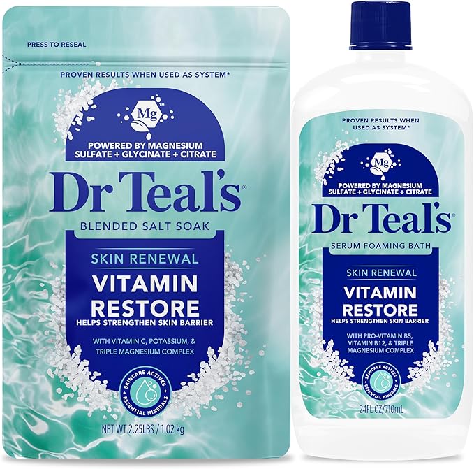 Dr Teal’s Skin Renewal Vitamin Restore Salt & Foaming Bath Combo Pack