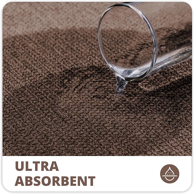Bosap Bath Mat,Ultra Thin Bathroom Runner Rugs,Large Bath Mats for Bathroom,Quick Dry,Non-Slip,Machine Washable,Low Pile,Bath Rug,Shower Outside,Sink,Home Decor Accessories.Brown,3'x4'(36x48inch)