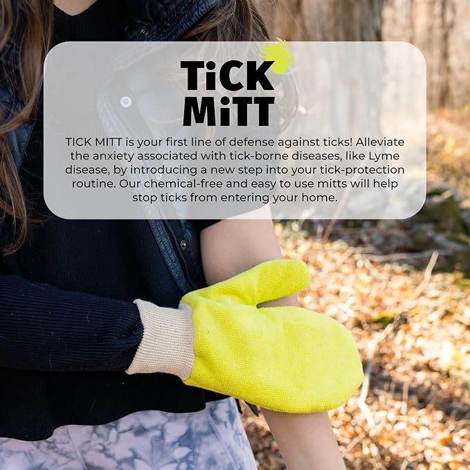 TiCK MiTT Yellow Tick Removal Glove for Humans & Pets - Safely Remove Ticks Effortlessly, Chemical-Free, Durable, Portable Tick Management Tool for Outdoor Adventures & Everyday Use | Safely Remove Ticks Effortlessly, Chemical-Free, Durable, Portable T...
