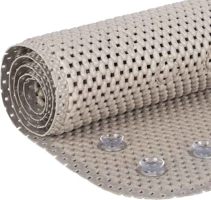 Duck Brand Softex Bath Mat for Tubs, Machine Washable, 17 x 36 Inches, Taupe, Skid Resistant (442097) (Pack of 4)