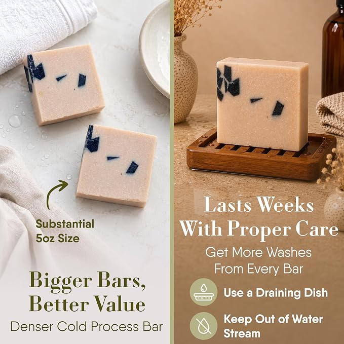 360Feel Dead Sea Mud Soap - Made in the USA - Castile Handmade, All Natural, Cold Processed - Infused with Dead Sea Mud to Soothe and Calm the Skin - Rich, Creamy Lather (5 oz)