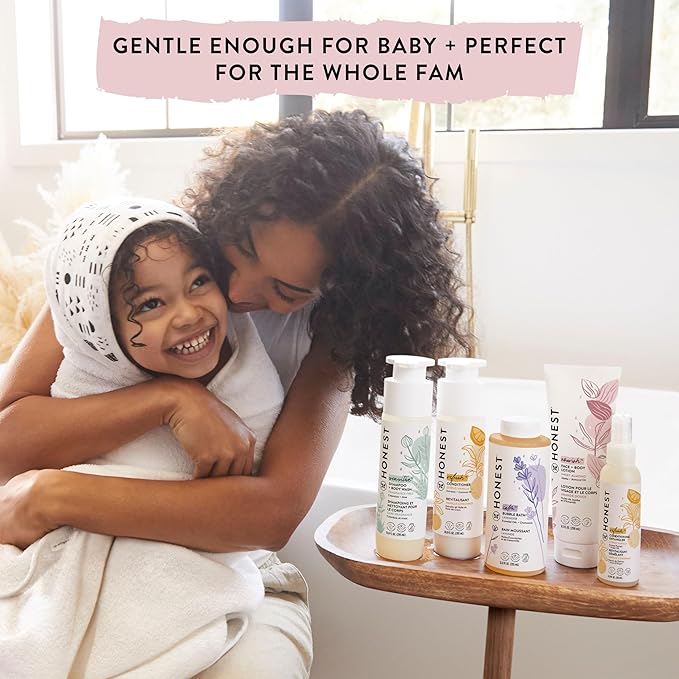 The Honest Company 2-in-1 Cleansing Shampoo Body Wash Gentle for Baby Naturally Derived, Tear-free, Hypoallergenic, Citrus Vanilla Refresh, 18 fl oz