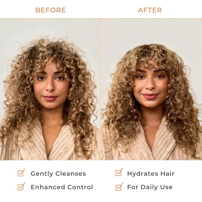 Hairitage Gentle Daily Moisture Shampoo and Conditioner Set - Split End + Bond Strengthening for Dry, Damaged Hair with Jojoba Oil - Anti-Frizz and Color Safe - Cherry + Amber Scent (21oz. 2-pack)