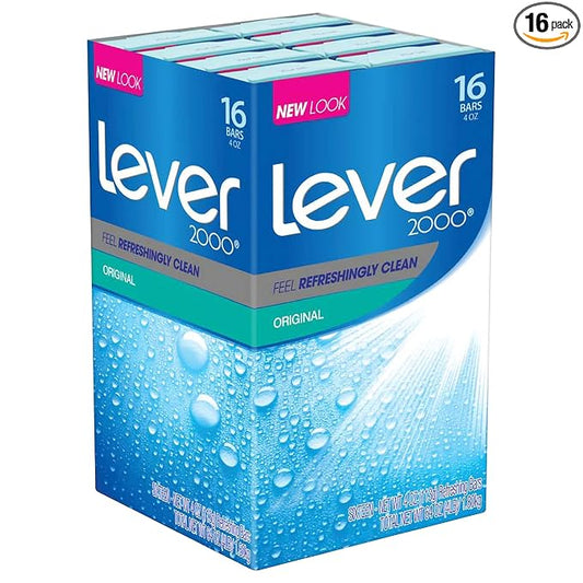 Lever 2000 Bar Soap, Original, 4 oz, 16 bar