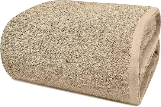 RIVERSIDE Pack of 1 Jumbo Bath Sheet 40 x 80 Inches - Extra Large Bath Towel, Super Soft & Highly Absorbent, 100% Cotton Quick Dry, Perfect to Wrap Yourself in - Tan