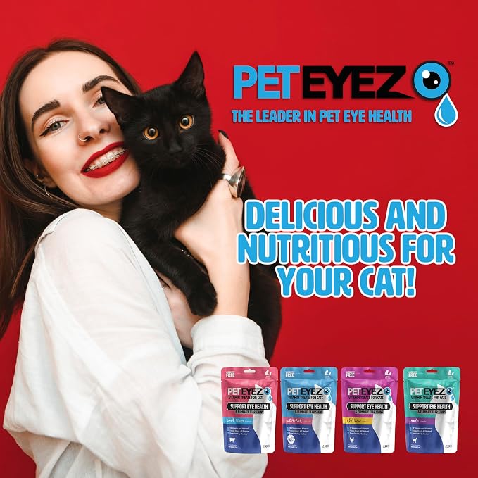 PetEyez Freeze Dried Cat Treats Tear Stain Remover, All-Natural Freeze Dried Beef Liver Treats with Vitamin & Minerals That Help Fights Against Tear Stains in Eye, 1 Oz, 35 Count (1 Pack)