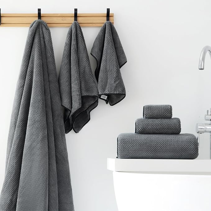 40x80 Inches Bath Sheets Towels for Adults Oversized Bath Towels Extra Large Luxury Super Soft Absorbent Quick Dry Microfiber (Charoal Grey,1PCS)