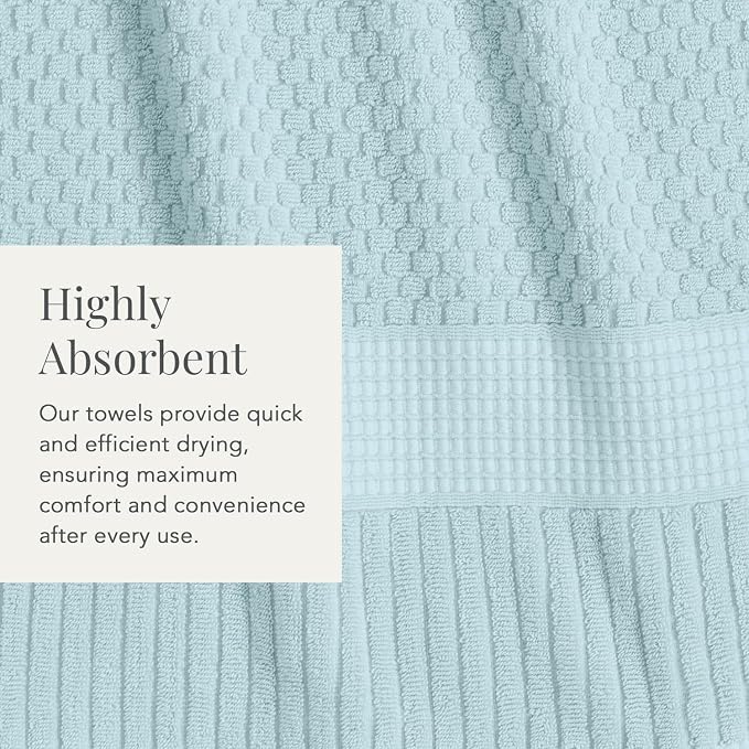 NY Loft 100% Cotton 2 Pack Bath Sheet Towel Set | Super Soft & Absorbent Quick-Dry Oversize Bath Towels |Textured and Durable Cotton | Seafoam