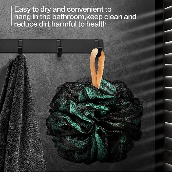 Fishent Bath Sponge Bath Loofah, Soft Mesh Pouf Shower Puffs Loofa Exfoliating Body Scrubber Shower Loofahs 4 Pack 60g Ball for Men and Women