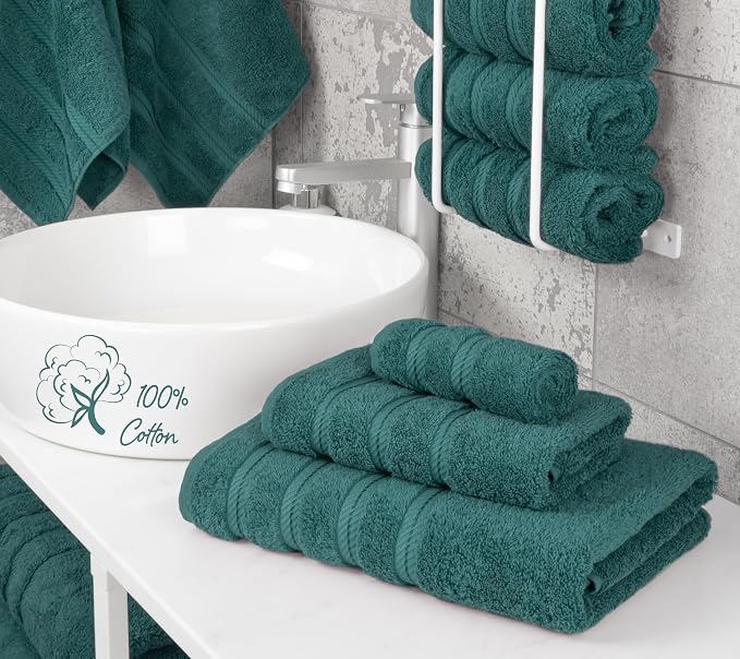 American Soft Linen 100% Cotton Luxury Turkish Towels, 3 Piece Towel Set | Soft Absorbent Quick Dry OEKO Tex Standard 100 Certificated Durable Machine Washable Breathable Premium Hotel Quality