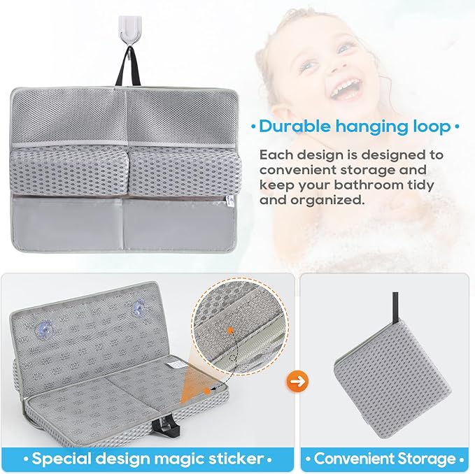 OS OMYSTYLE Baby Bath Kneeler Pad Set, Light Grey