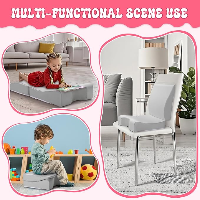 Noverlife Gray Hair Washing Station for Toddler, Ergonomic Design Shampoo Buddy Foam Mat Foldable Sink Hair Washing Neck Support, Comfortable Hair Washing Mat with Zippers Hair Washing Seat for Sink