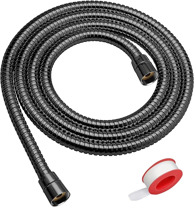 Blissland Shower Hose Extra Long 79 Inches Handheld Shower Head Hose with Brass Insert and Nut - Durable and Flexible(Matte Black)