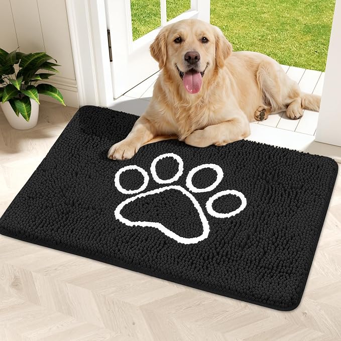 Bcoimo Super Absorbent Dog Door Mat, 36"*24" Anti Slip Mat for Muddy Paws, Pet Rugs for Dirty Paws Washable that Absorbs Moisture and Dirt, for Dog Cage and Pet Resting Carpet