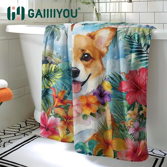 Cute Dogs Large Bath Towels High Absorbent Soft Thick Shower Towel for Bathroom