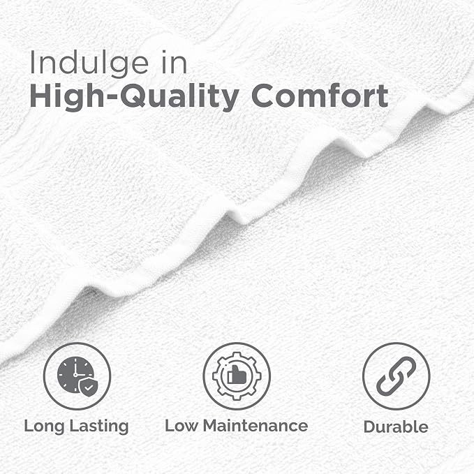 Martex Easy Living Everyday 6-Piece Bathroom Towel Set, White | 2 Bath Towels, 2 Hand Towels, 2 Wash Cloths, 100% Cotton, Soft, Quick-Dry