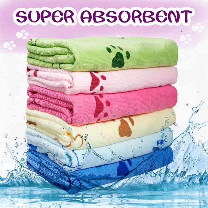 20 Pcs Dog Towels for Drying Dogs Bulk 20 x 40 Inch Quick Drying Pet Bath Towels Colorful Pet Grooming Towel Absorbent Microfiber Towel for Small Medium Large Dog Puppy Cat (Multicolor)