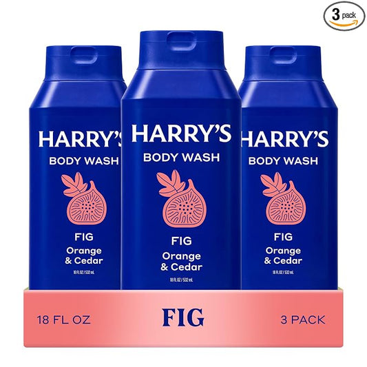 Harry's Men's Body Wash - Fig - (3 Pack) 18 fl oz - Shower Gel for Men - No Parabens, Sulfates, or Dyes